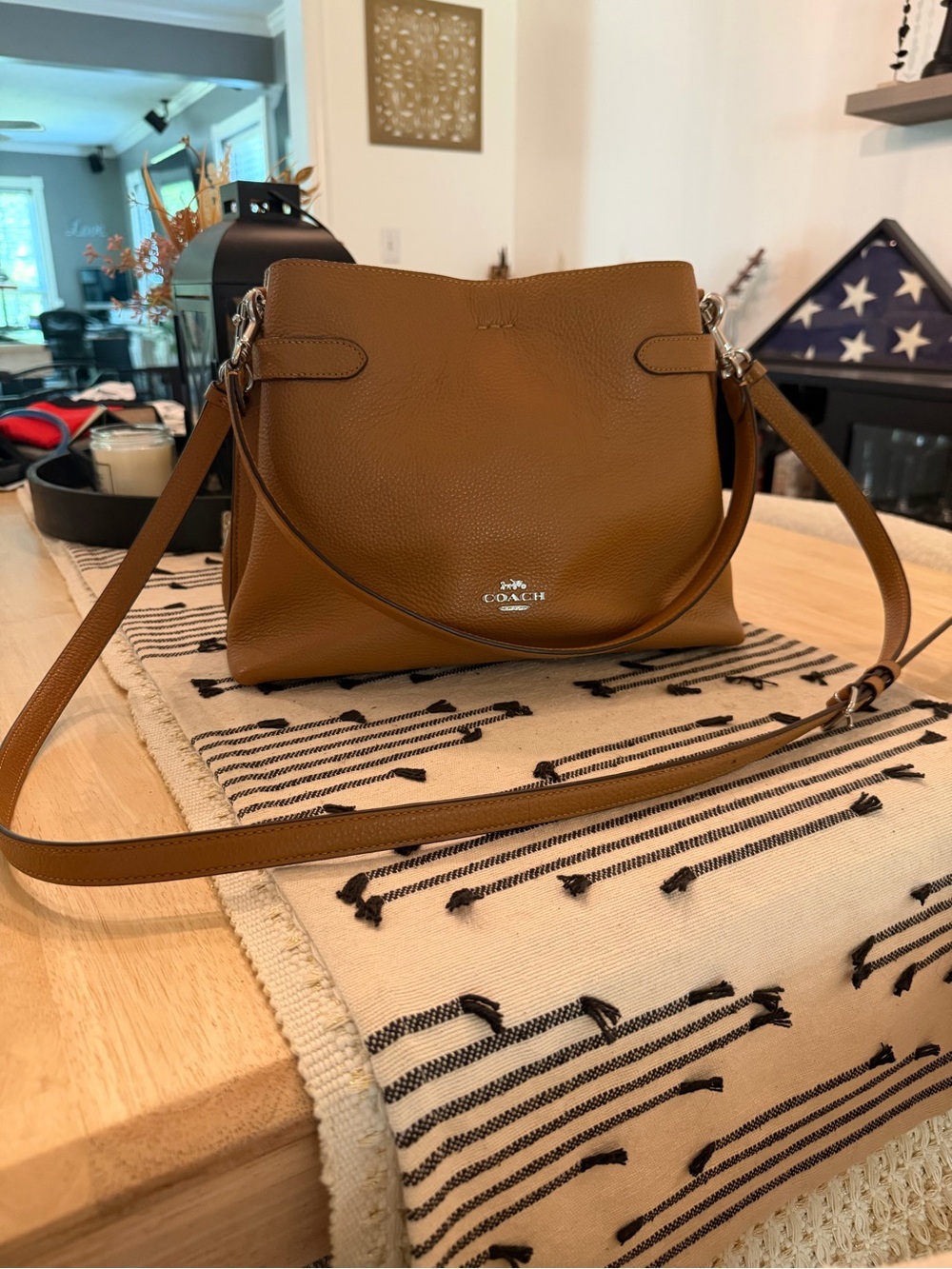 Coach Hanna Saddle Women's Leather Shoulder Bag - Brown